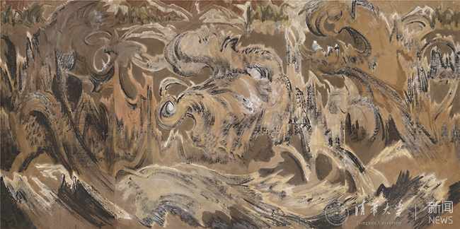 劉巨???胡楊é­?紙本設(shè)色 250cm×501cm 2017.jpg