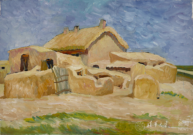 鐘蜀???塞外農(nóng)舍 紙面油彩 78.5x54.5cm 2004.jpg